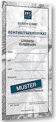 Zertifikat Kunstdrucke Ralf Wilhelm Schmidt