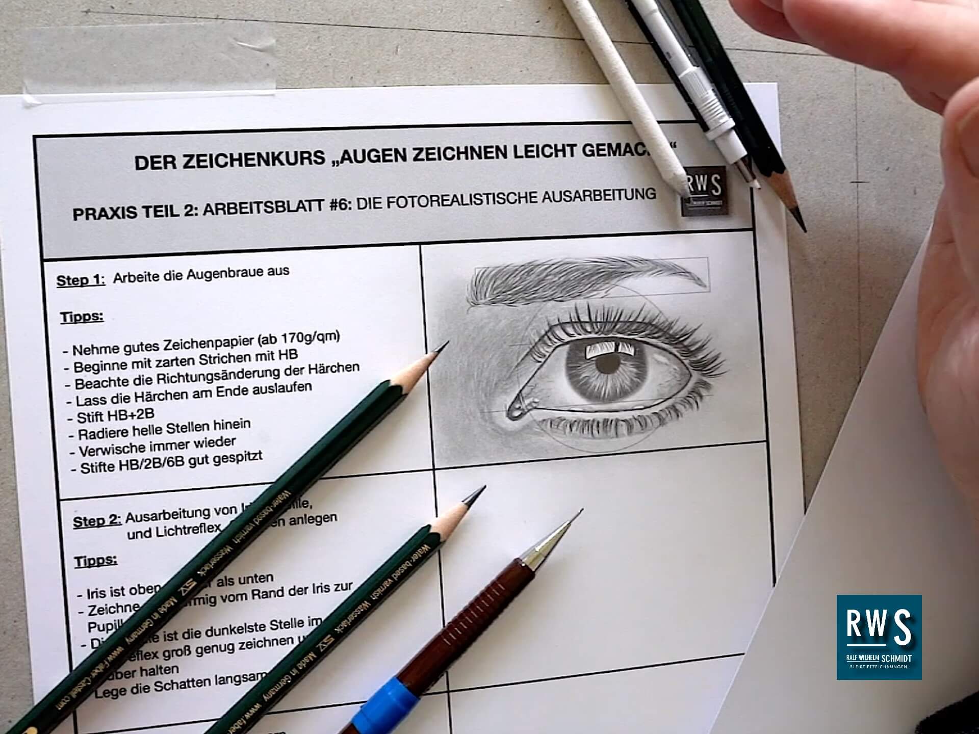 Augen zeichnen lernen-der Zeichenkurs-Ralf Wilhelm Schmidt