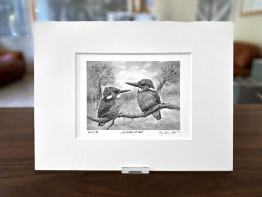 Eisvögel Zeichnung Fine Art Print