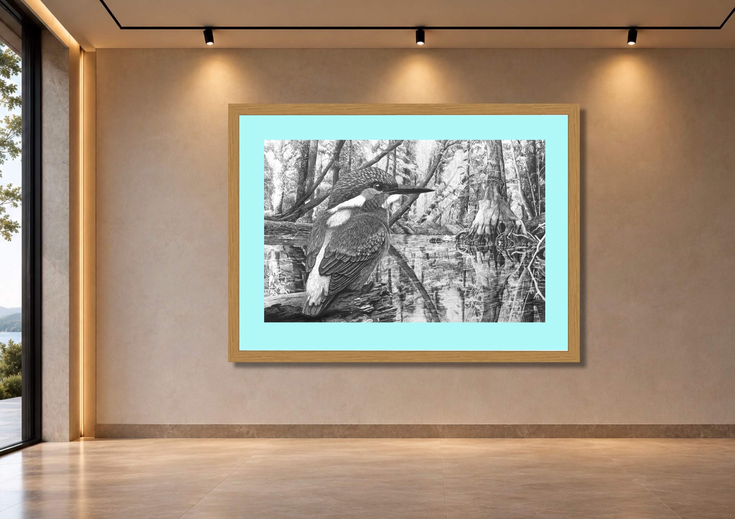 Eisvogel- Bleistiftzeichnung von Ralf Wilhelm Schmidt 